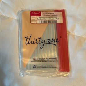 Thirty-One Neon Colorblock Small Ziploc Snack Bag